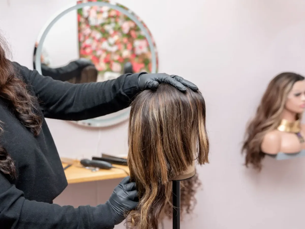 Warm private salon consultation setting